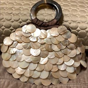 Authentic pearl shell clutch purse